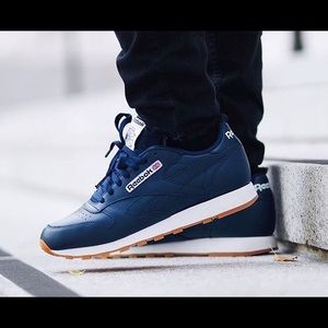 reebok classic leather navy blue